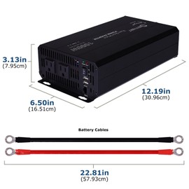 Mighty Max Battery 12V 1000 Watt Pure Sine Wave Inverter for Boats