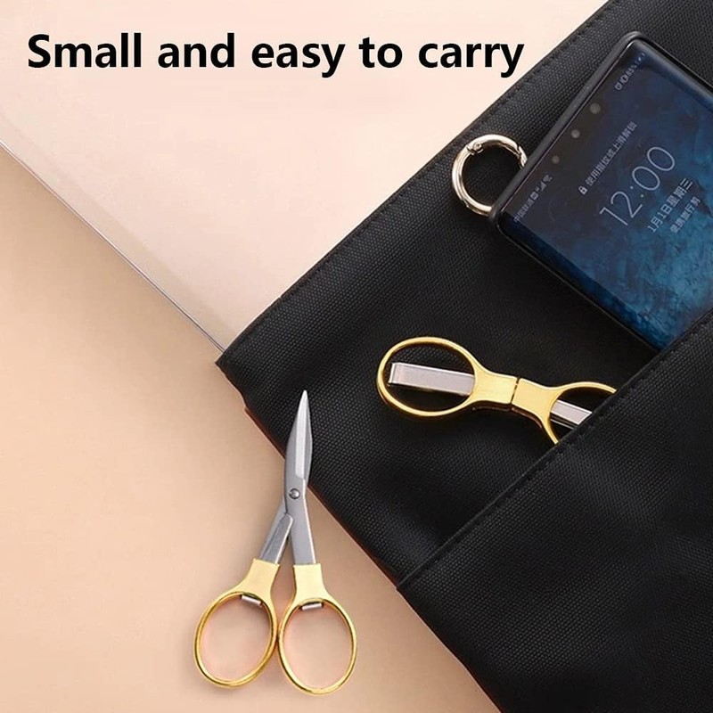 Folding Scissors, TSA Compliant & Portable, Compact, Safe Travel Scissors,