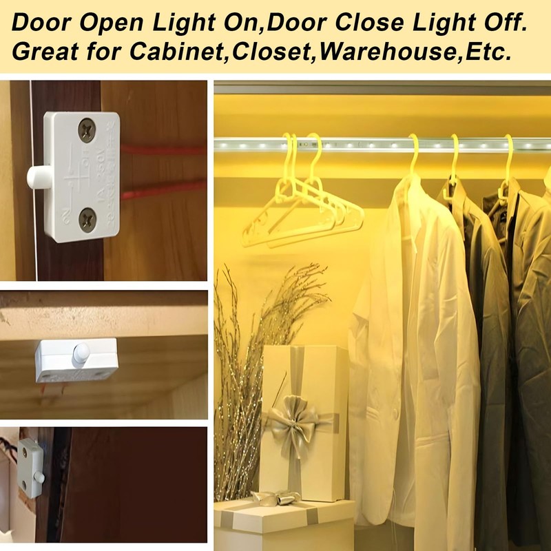 Cupboard Door Switch 1A/250A, Cupboard Light Control Switch, Pressure-sensitive Touch