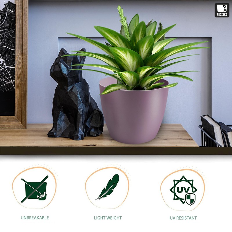 TULMERO Matte Flower Pot, Plastic Planter, Decorative Pot for Large