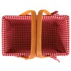 Yesland Picnic Basket, Natural Woven Basket with Double Folding Handles,