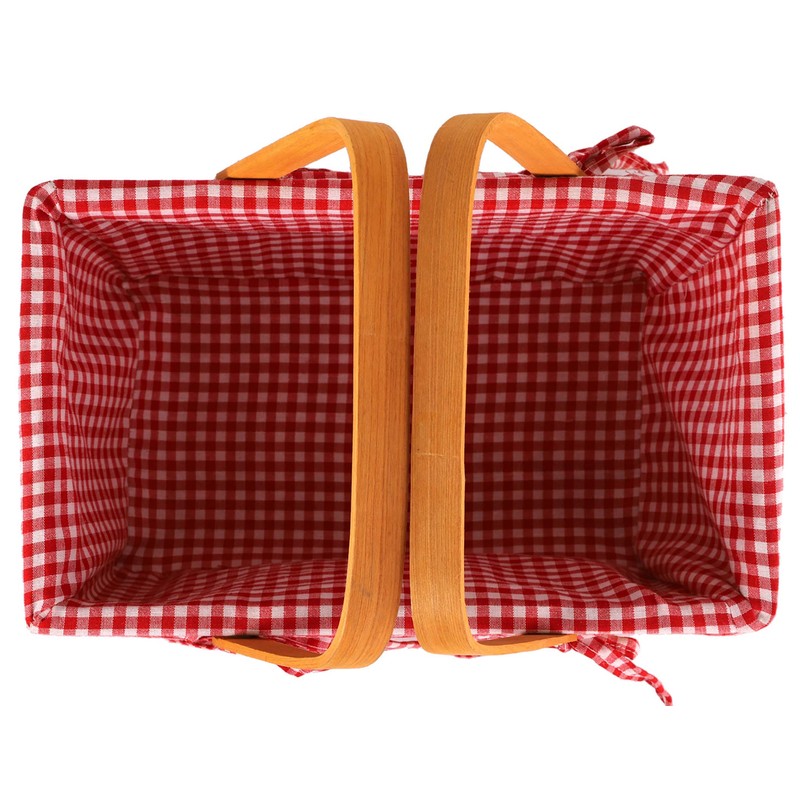 Yesland Picnic Basket, Natural Woven Basket with Double Folding Handles,