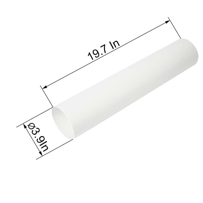 Vent Systems Diameter 100mm Round Ventilation Pipe - 0.5m Long