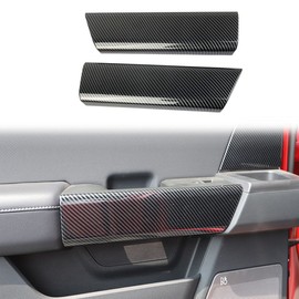 Korlot Carbon Fiber Interior Door Handle molding Cover Trims for Ford F150 2021+ for 2023-2025 F250 F350 Super Duty(Rear Door)