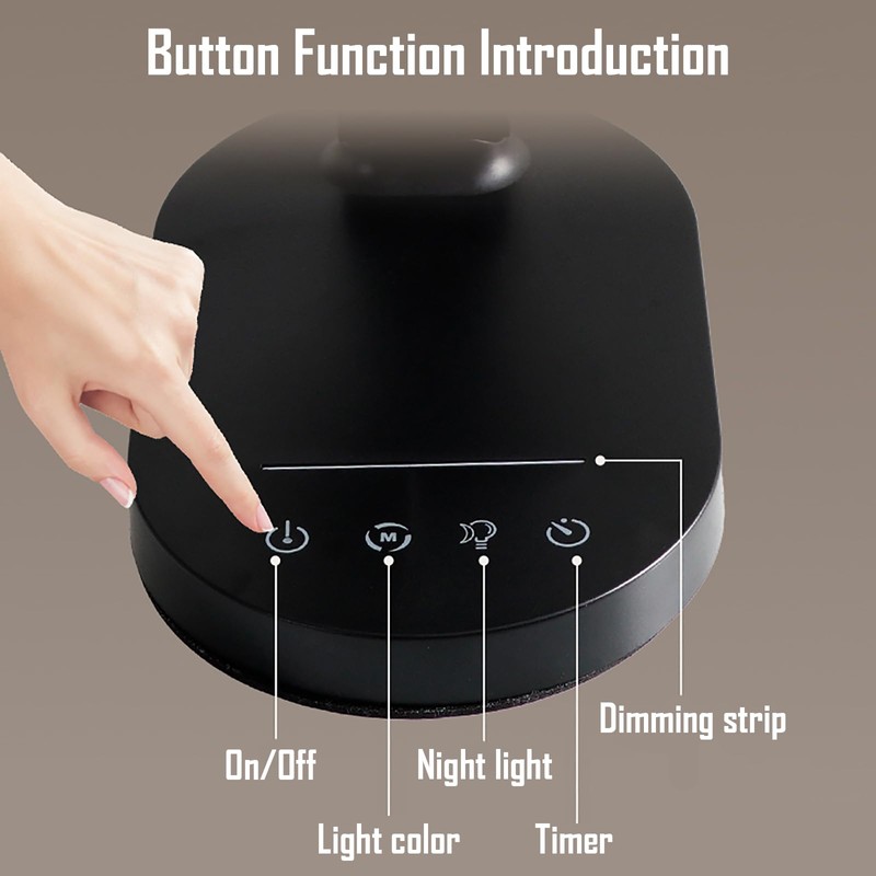 kvppvt LED Double Head Desk Lamp with Night Light, 5