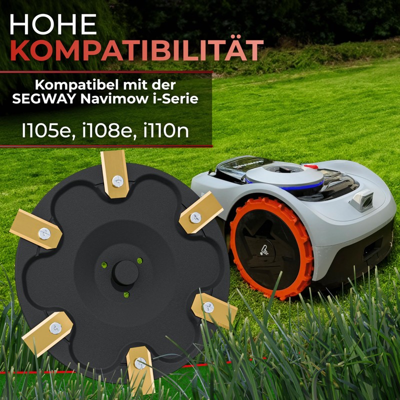 6 Blade Discs Compatible with Segway Navimow Robotic Lawnmower i105E,