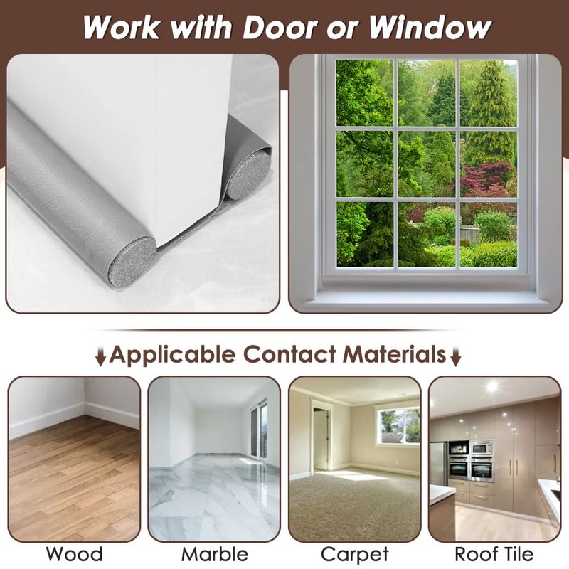 WOTOW Door Draft Stopper, Waterproof Draft Blocker for Door Window