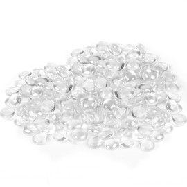 Houseables Glass Beads for Vases, Marbles for Vases, Glass Marbles, Vase Filler, Clear Beads, Flat Marble, Clear Gems, Crafts, Pebbles, Stones, Decorative Rocks, Plants, Florist, Floral, 10 LB, 1000PC