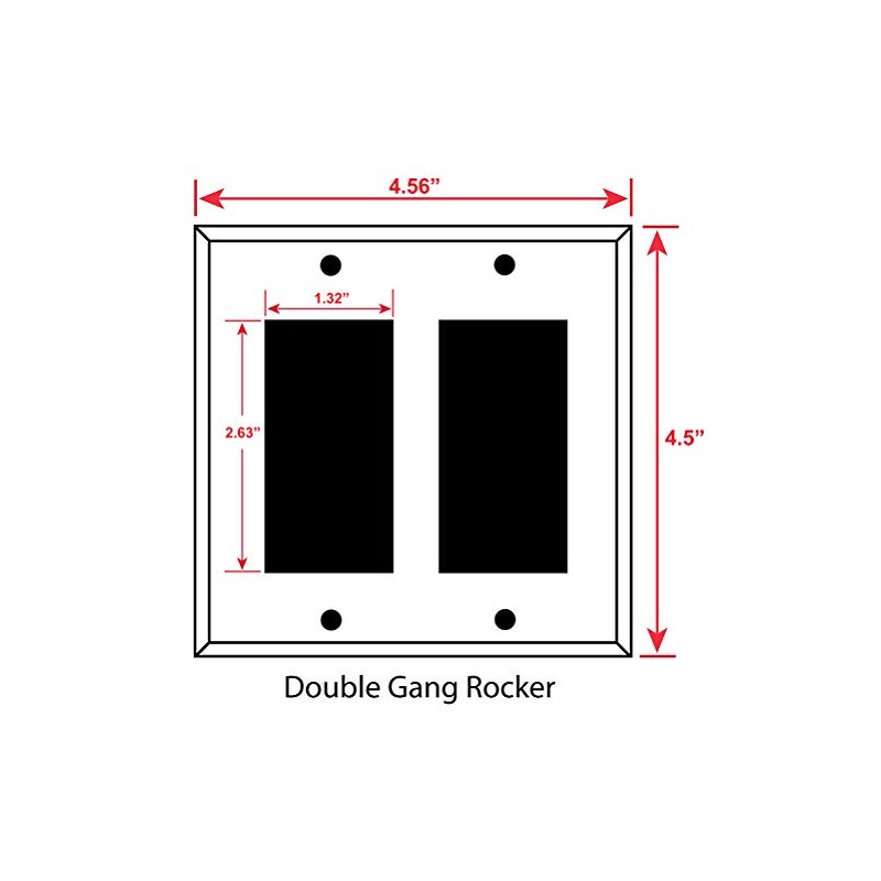 Art Plates 2-Gang Rocker (Decora) OVERSIZE Switch Plate/OVER SIZE Wall