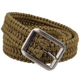 Alomejor Survival Belt Braided Belt Paracord Belt Umbrella Rope Waist Belt Waistband, Olive green