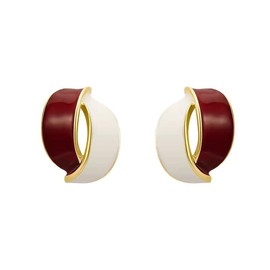 Mnyixsi Fashion 14K Gold Plated Minimalist Studs for Women, Creaitve Design Renaissance Luxury Jewelry Gift, Trendy Modern Metallic Arc Earrings, Sense of Space Geometry Statement Jewelry