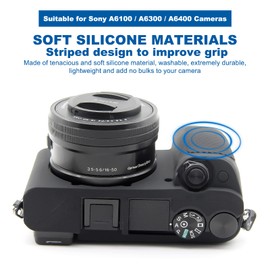 Easy Hood Silikonhülle Schutzhülle Kameratasche für Sony Alpha A6100 A6300 A6400 ILCE-6100 ILCE-6300 ILCE-6400 Digitalkamera,Kratzfest,weiches Silikongehäuse,Schwarz