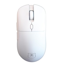 Gaming Mouse, Rechargeable Computer Mouse with with 2 Side Buttons, Type-C Adapter for Laptop, PC, Notebook - White