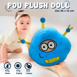 Plush Doll Pou. Pou Plush Toy, Kawaii Pou Doll. Cotton Pou Toy for All Ages My Pet Alien Pou Plush Doll. Pou Cuddly Toy Dressed (Martian)