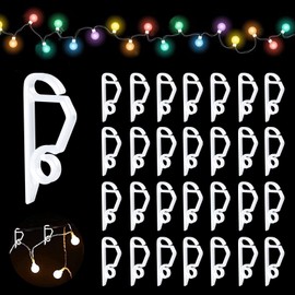 Surflyee Pack of 100 Gutter Hooks, Christmas Light Clips, Garland Hooks for Hanging Christmas Garlands on Gutters, Christmas Lighting Hooks, Indoor and Outdoor Universal