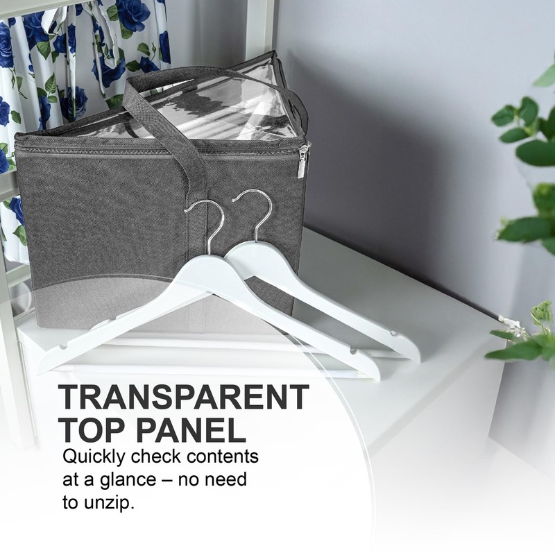 HANGERWORLD Grey Coat Hanger Storage Box With Two Carry Handles