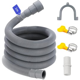 Washing Machine Drain Hose, 1/1.5/2/2.5/3/4/5/6 M, Suitable for 4 Interface Sizes, Washing Machine Hose, Waste Water Hose, Extension Water Pipe, Sink (5 M)