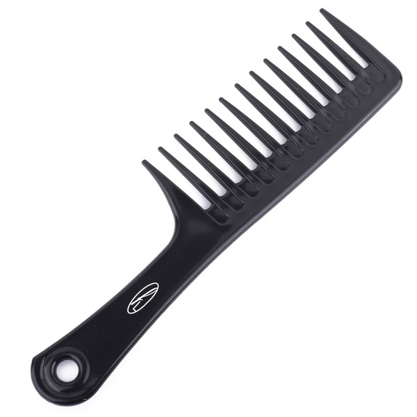 Fine Lines - Jumbo Rake Wide Tooth Comb | Hair Detangling and Shower Comb | Detangles Long, Wet or Curly Hair | Thick Plastic Black antistatic comb | Afro Hair Comb