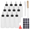 BENECREAT 12 Pack 150ml Plastic Squeeze Dispensing Bottles with Black