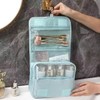 Travel Toiletry Bag, Waterproof Organiser with Multiple Compartments and Hook，Hanging。