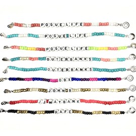 OUTER BANKS Bracelet *CUTE* Seed Beads - OBX - Select Size & Choose your favorite! OuterBanks Inspired Bracelets or Anklet - Pogue Life (6" to 12") JJ Maybank | John B | P4L | Pogue Life | Rafe