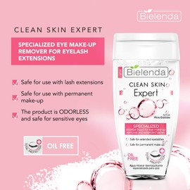 Bielenda Clean Skin Expert - Safe For Use With Lash Extensions, Safe For Use With Permanent Make-Up - Clean Skin Expert Specialized Eye Make-Up Remover For Eyelash Extensions - 150 ml