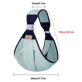 Focenat Focenat Baby Carrier for Newborn and Toddler, Comfortable Cotton Baby Wrap Carrier with Adjustable Thick Shoulder, Ergonomic Baby Wrapped Sling for 0-36 Months Baby Up to 20kg (Light green)