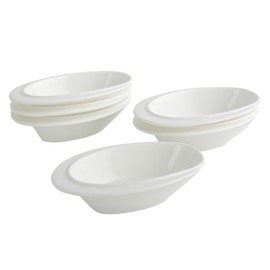 SumitlEyao 6pcs Oval Pasta Plates, Ceramic Serving Plates, Oval Serving Trays, Serve Appetizers for Dinner, Fruit, Salad, Turkey, for All Occasions