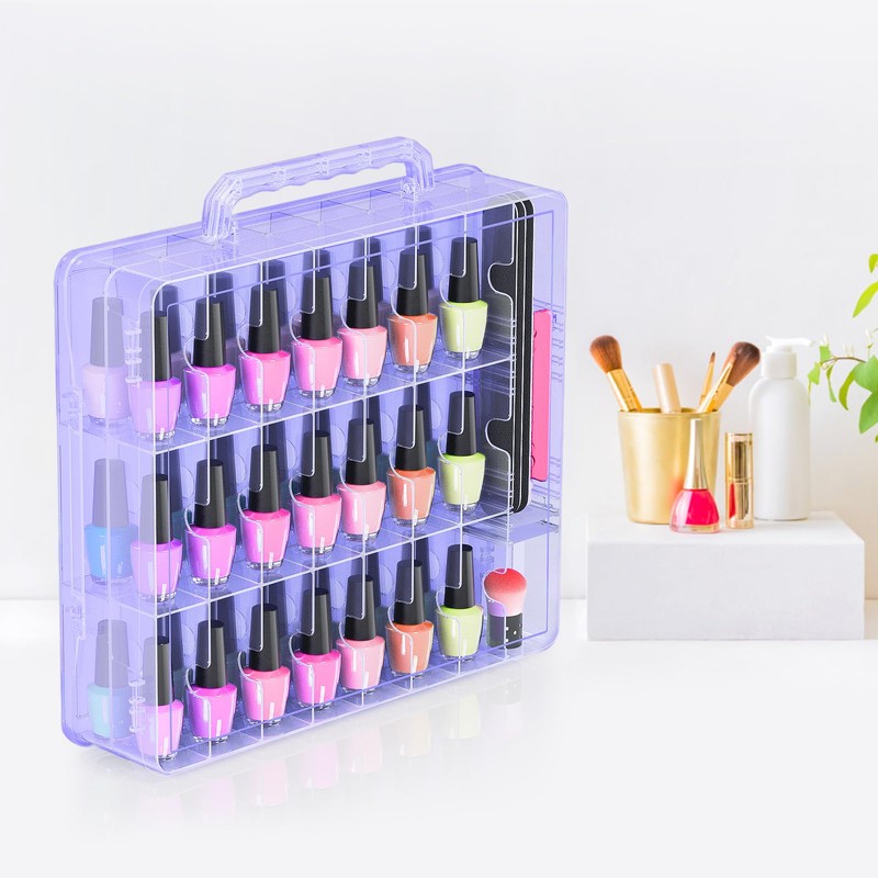 Beloving Nail Polish Organizer Case for 48 Bottles Nail Polish