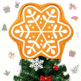 Christmas Tree Topper Gingerbread Snowflake Tree Topper for Xmas Holiday Party Winter Tree Top Decor Indoor Outdoor Tree Top Decorations