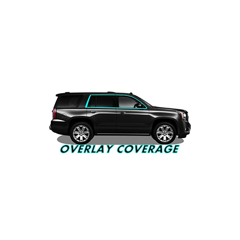 Chrome Delete Blackout Vinyl Overlay for 2015-2020 GMC Yukon Window