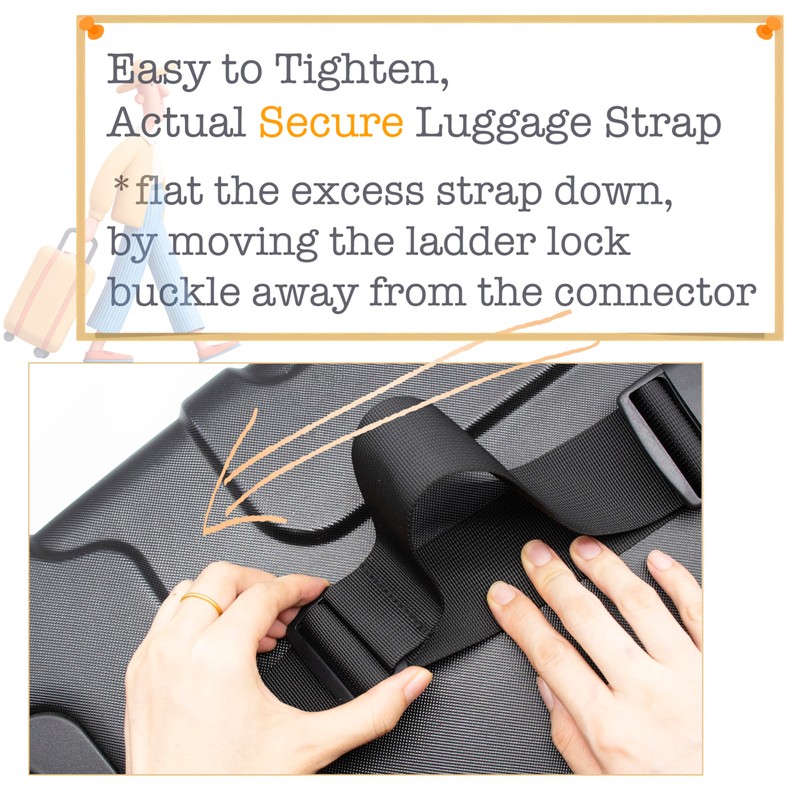 Aburbe 2-Pack Heavy Duty Luggage Straps - Adjustable Securing Belts