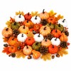 50Pcs Thanksgiving Artificial Pumpkins Set with Leaves Acorns and Pine