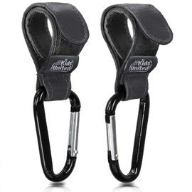 all Kids United® Pram Hook for Nappy Bag Changing Bags Changing Backpack Buggy Hook Baby Backpack with Carabiner Hook and Velcro (Set of 2)