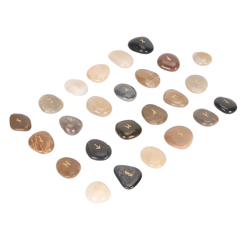 25pcs Rune Stones Set Good Luck Eliminate Negativity Lightweight Divination