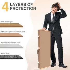 Electric Guitar Hard Case Shell Case With Lock For Square Electric Guitar 39in Electric Guitars Hard-Shell Protective Carrying Case for KST/KTL/170 Model with Security Lock Metal Feet (Elegant Brown)