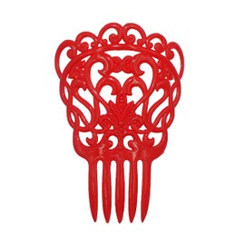 Ole Ole Flamenco Comb for Hair Red II Plastic Flamenco Dancer Spanish Combs Peineta Flamenco Roja Ornamental Hair Pins