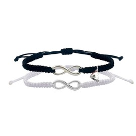 COLORFUL BLING Lucky 8 Infinity Couple Bracelet Braided Leather Rope Bangle Wrist Adjustable Chain Fit 7-9 Inch for Lover Friendship -Style 7