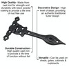 Black Cast Iron Spear Hinges Leaf Design Pair - 12