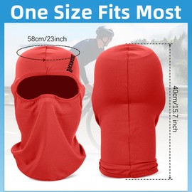 Ski Mask Balaclava Face Mask, Breathable Full Face Cover Warming Windproof Neck Gaiter for Men Women Skiing Cycling Fishing Red