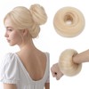MY-LADY 100% Human Hair Messy Bun Hair Piece, Natural Wavy