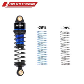 RCAWD 4PCS Aluminum Shock Set, 58mm for ARRMA 1/18 ARA2102 GROM MEGA Blue