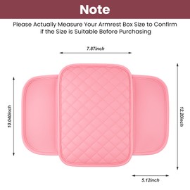 DSCARCovers Upgraded Car Center Console Cover,Microfiber Leather Car Armrest Cover Cushion with 2 Storage Bags,Universal Car Armrest Storage Box Car Interior Accessories for Most Vehicles (Pink)