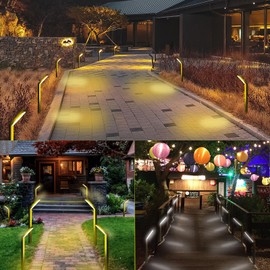 MOLEBIT Solar Outdoor Pathway Lights, IP65 Waterproof Landscape Lighting Solar Landscape Lights Path Lights for Garden Decor Walkway Lights Yard Lights Driveway Lights (4 Pack)