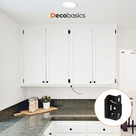 DecoBasics 20 Pack 1/2" Overlay Black Cabinet Hinges for Cabint Doors (10 Pairs) – Partial Wrap Semi-Concealed Self-Closing Face Frame Hinge for Cupboard & Kitchen Doors w/Screws & Quiet Bumpers