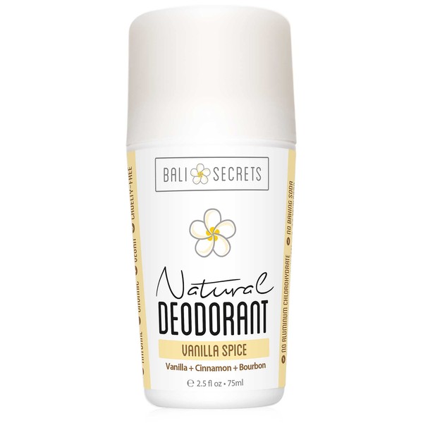 Bali Secrets Natural Deodorant - Organic & Vegan - For Women & Men - Freshness for All Day - Strong, Reliable Protection - 75 ml (Vanilla Spice)