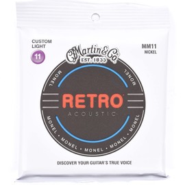 Martin Cuerdas de guitarra acústica retro - .011-.052 Luz personalizada (MM11)