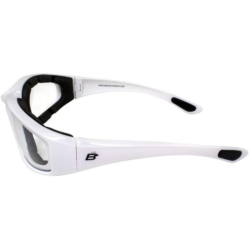 CAHHCA Motorcycle Riding Glasses Clear Lenses with Foam Padding, White