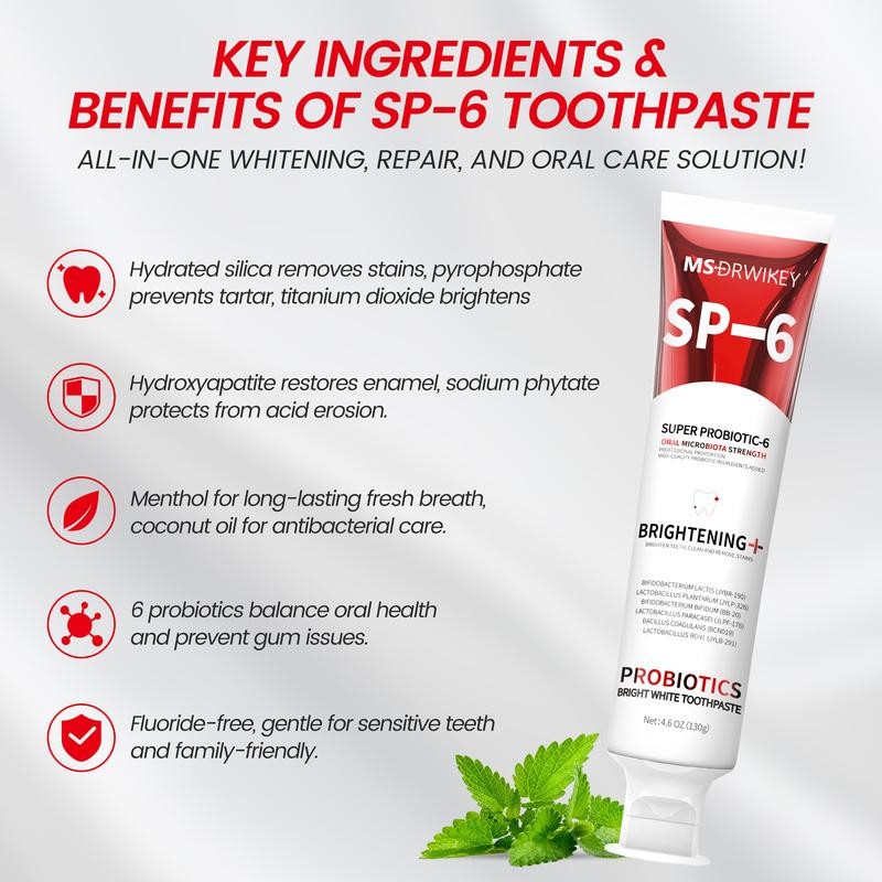 MSDRWIKEY SP-6 Toothpaste | Advanced Oral Care with Probiotics |