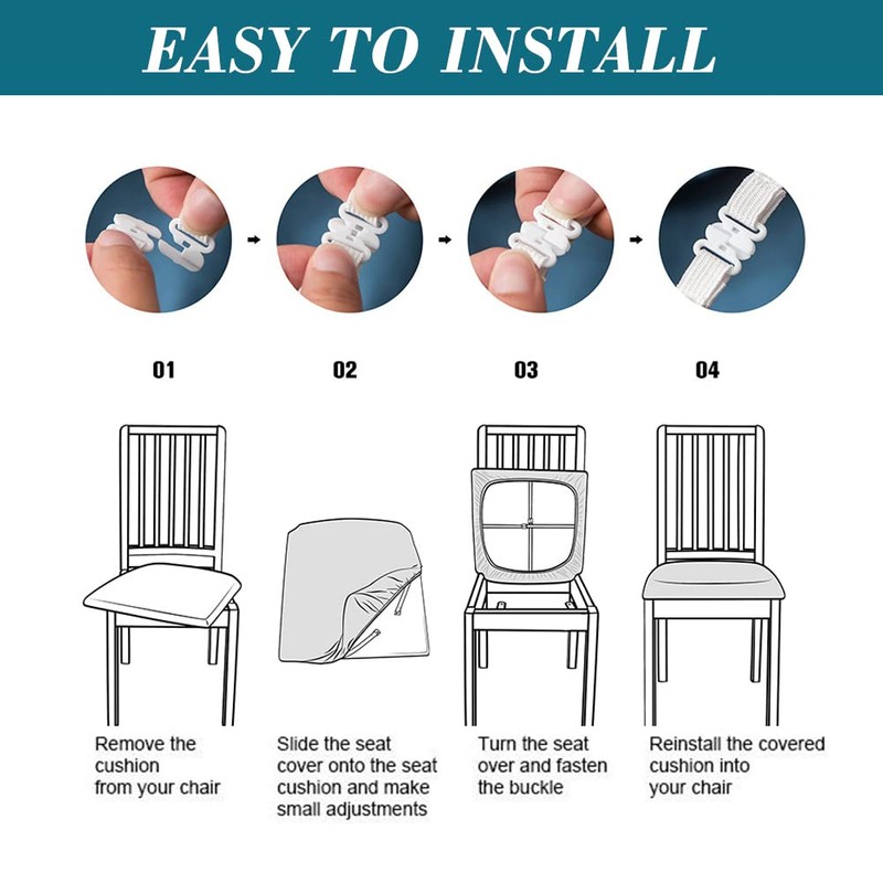HFCNMY Seat Covers for Dining Chairs, 6 Pack Stretch Waterproof